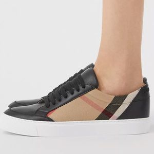 Woman’s Burberry House Check and Leather Sneakers